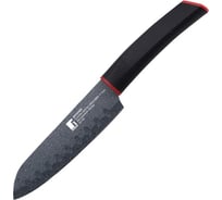 Нож сантоку Bergner 17,5 см, нержавеющая сталь с мраморным покрытием, пластик, Keops Marble BG-8836-MBB