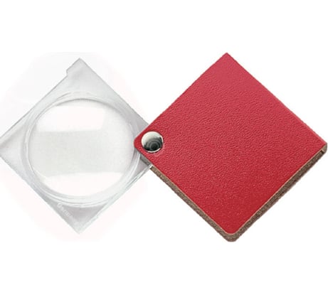 Складная двояковыпуклая лупа Eschenbach economy, 45 мм, 3.5х10.0 дптр, красный, форма квадрат 173013