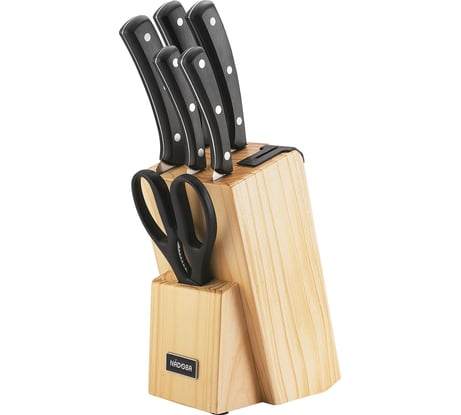 Набор NADOBA HELGA из 5 кухонных ножей и блока для ножей с ножеточкой, 723016