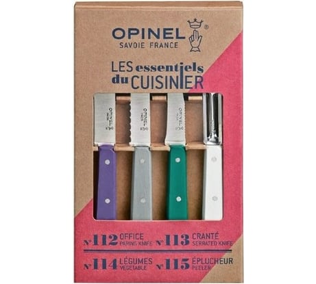 Набор ножей Opinel Les Essentiels Art deco, нержавеющая сталь, 4 шт./уп., 001939