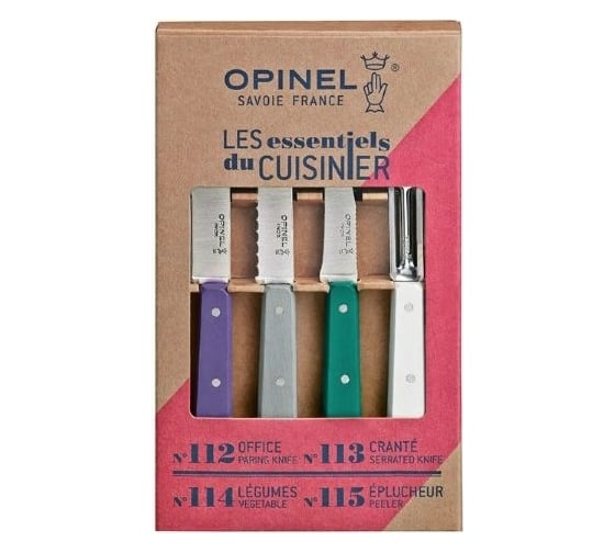 Набор ножей Opinel Les Essentiels Art deco, нержавеющая сталь, 4 шт./уп., 001939