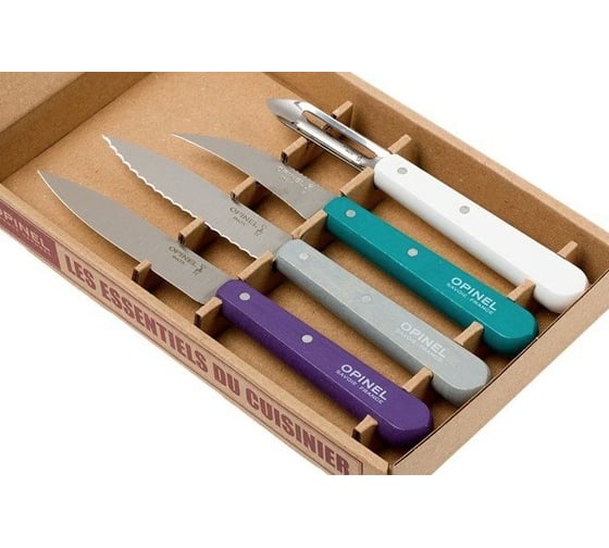 Набор ножей Opinel Les Essentiels Art deco, нержавеющая сталь, 4 шт./уп., 001939