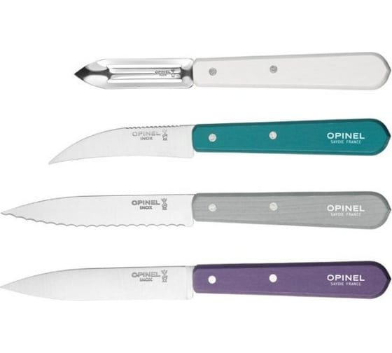 Набор ножей Opinel Les Essentiels Art deco, нержавеющая сталь, 4 шт./уп., 001939