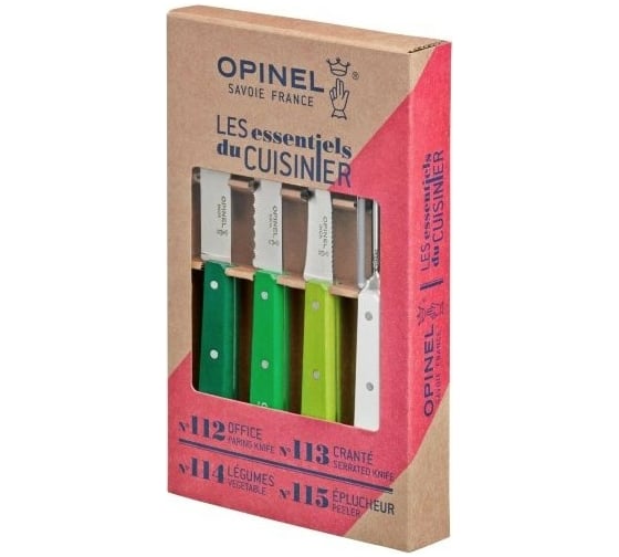 Набор ножей Opinel Les Essentiels Primavera, нержавеющая сталь, 4 шт./уп., 001709