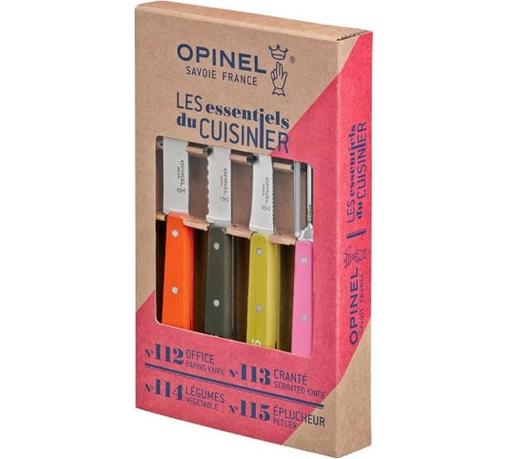 Набор ножей Opinel Less Essentieles, нержавеющая сталь, 4 шт./уп., 001452