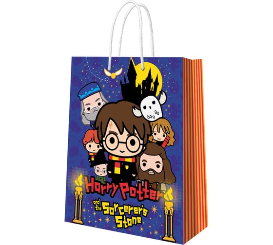 Пакет подарочный большой ND Play Harry Potter, Гарри Поттер и Философский камень, 335x406x155 мм, чиби 297876 1