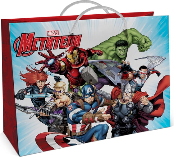 Пакет подарочный большой ND Play Avengers, 400x300x140 мм 299879