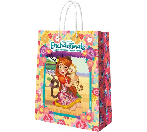 Пакет подарочный большой ND Play Enchantimals, желтый, 335x406x155 мм 298517 1