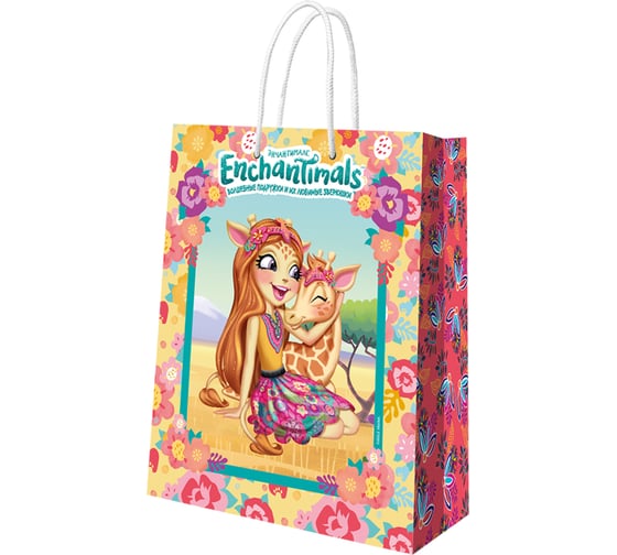 Пакет подарочный большой ND Play Enchantimals, желтый, 335x406x155 мм 298517