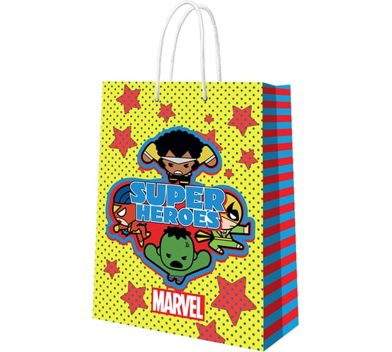 Пакет подарочный большой ND Play Marvel 0, 330x455x100 мм, чиби 298546
