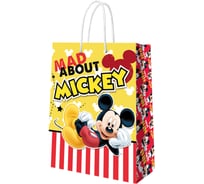 Пакет подарочный большой ND Play Mickey Mouse, желтый с паттерном, 330x455x100 мм 298528