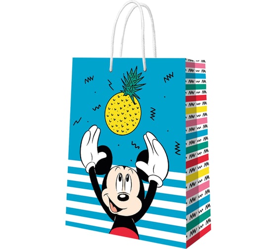 Пакет подарочный большой ND Play Mickey Mouse, Мики с ананасом, 330x455x100 мм 299947