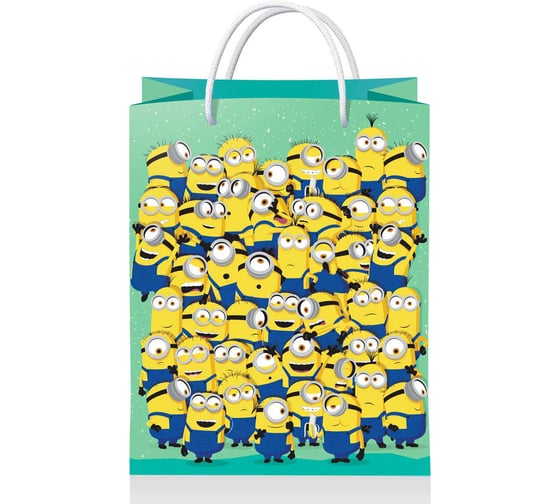 Пакет подарочный большой ND Play Minions 2, зеленый, 220x310x100 мм, рисованные 287142 1