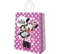 Пакет подарочный большой ND Play Minnie Mouse, Best friends forever 3D, белый горох на розовом, 330x455x100 мм 298530