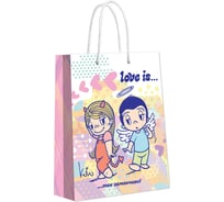 Пакет подарочный малый ND Play Love is, пастель, 180x227x100 мм 309710
