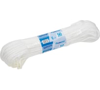 Шнур вязаный СИБШНУР д 6 мм, белый, 50 м 30186