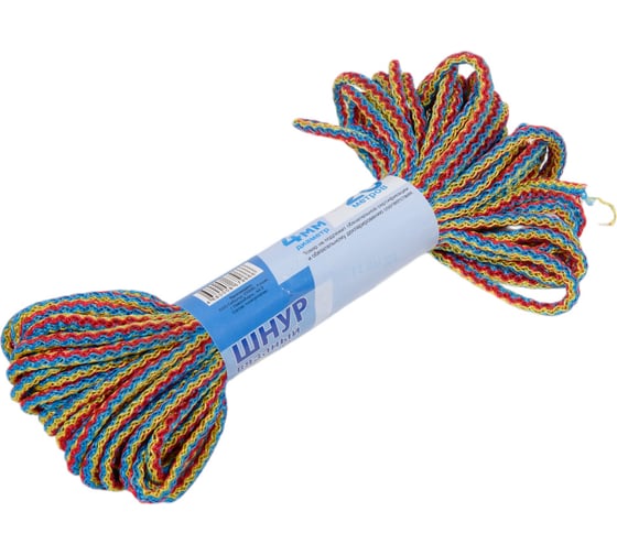 Шнур вязаный СИБШНУР д 4 мм, цветной, 20 м Color 30112
