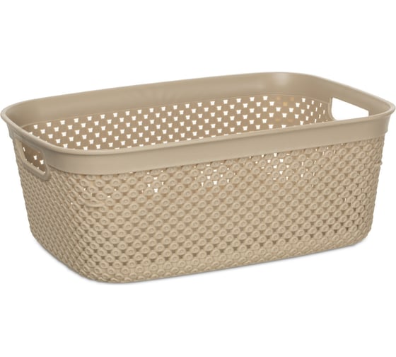 Корзина DIAMOND латте 28.5x21x11см с ручками HOBBY LIFE HL041278L