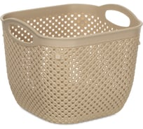 Корзина DIAMOND латте 18.8x18.8x15.8см круглая с ручками HOBBY LIFE HL041280L