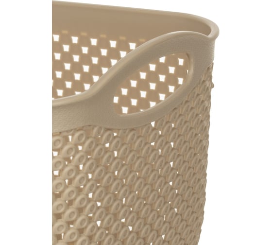 Корзина DIAMOND латте 18.8x18.8x15.8см круглая с ручками HOBBY LIFE HL041280L