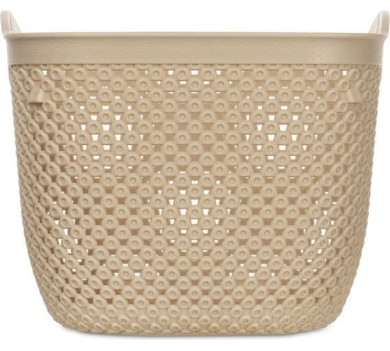 Корзина DIAMOND латте 18.8x18.8x15.8см круглая с ручками HOBBY LIFE HL041280L