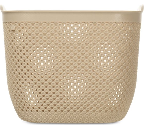 Корзина HOBBY LIFE DIAMOND латте 22x22x17.5см круглая с ручками HL041281L