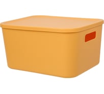 Корзина пластиковая для хранения Handy Home Оптима, Д325 Ш245 В200, желтый Fancy-hh102-L