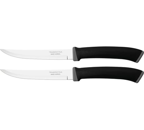 Набор ножей Tramontina Felice 2 шт., для мяса, гладкий, черный, 12.5 см 23493/205-TR