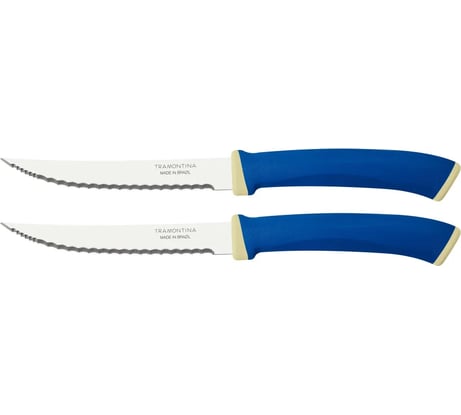 Набор ножей Tramontina Felice 2 шт., для мяса, с микрозубцами, синий, 12.5 см 23494/215-TR