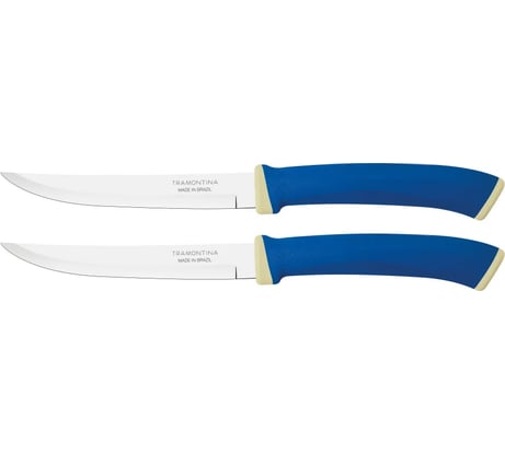 Набор ножей Tramontina Felice 2 шт., для мяса, гладкий, синий, 12.5 см 23493/215-TR