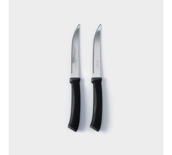 Набор ножей Tramontina Felice 2 шт., для мяса, с микрозубцами, черный, 12.5 см 23494/205-TR