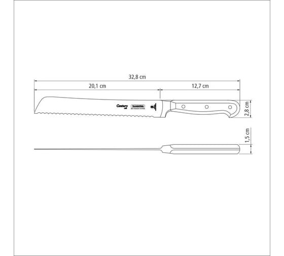 Нож Tramontina Century для хлеба, 20 см 24009/108-TR