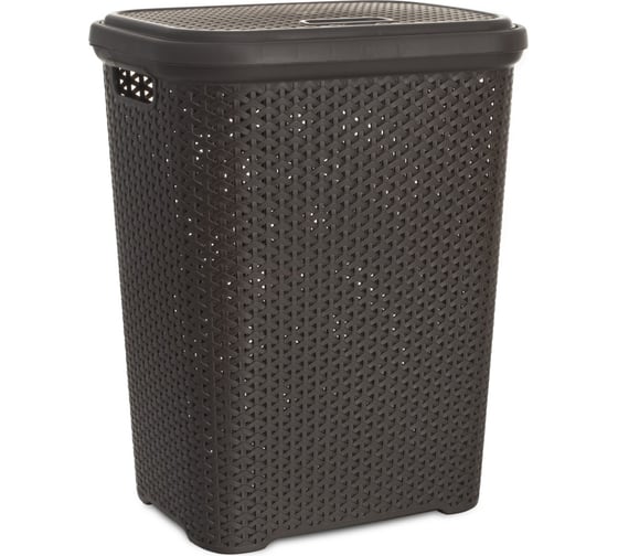 Корзина для белья RATTAN коричневая 55л HOBBY LIFE HL081106DB