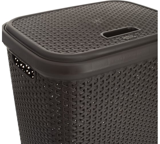 Корзина для белья RATTAN коричневая 55л HOBBY LIFE HL081106DB