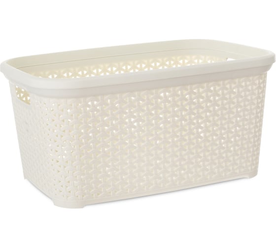 Корзина для белья RATTAN слоновая кость 35л HOBBY LIFE HL081093IV 1
