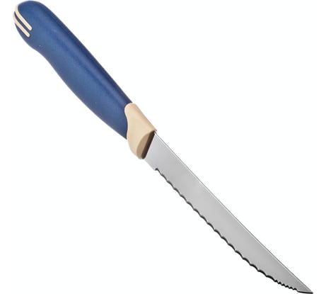 Нож Tramontina Multicolor для стейка, с алмазными зубцами, 12.5 см, синий, 2 шт. 23529/215-TR