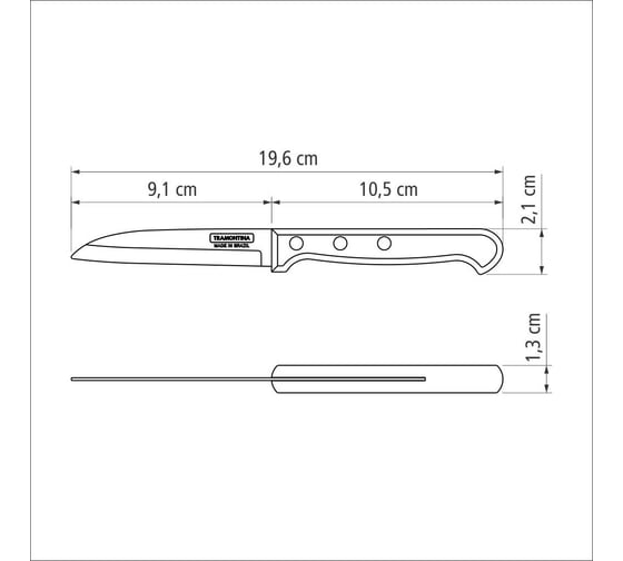 Нож Tramontina Polywood для очистки овощей, 7.5 см 21121/193-TR