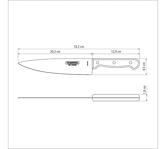Нож Tramontina Polywood поварской, 20 см 21131/198-TR
