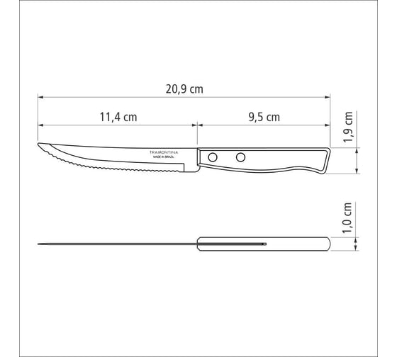 Нож Tramontinaи Tradicional для стейка, 12.5 см, 3 шт. 22200/305-TR