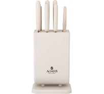 Набор ножей Agness с ножницами и мусатом на пластиковой подставке, 8 предметов 911-740