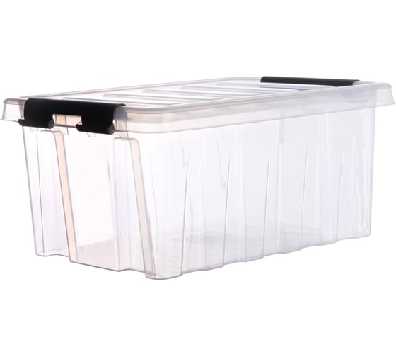Контейнер с крышкой HONEYCOMB 415x300x195, 16 л, прозрачный M-016-00.07n