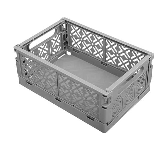 Складной ящик Econova Stocky М 249x167x103 мм, 3.4 л, серый 434297411