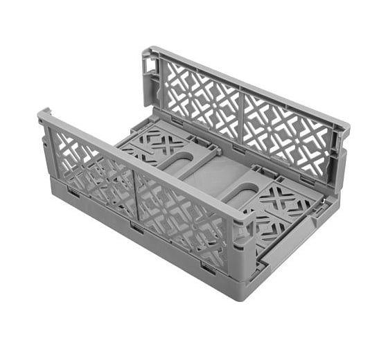 Складной ящик Econova Stocky М 249x167x103 мм, 3.4 л, серый 434297411