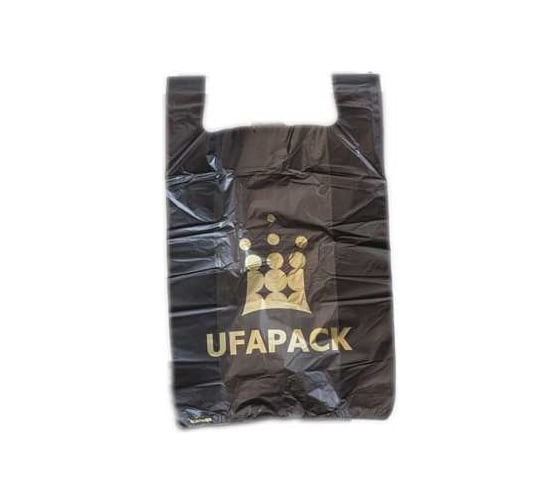 Пакет-майка UFAPACK Черный корона 100 шт 4687205112996