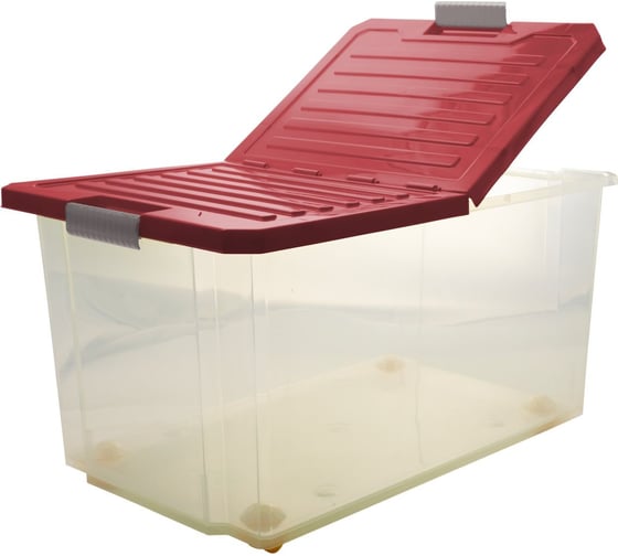 Ящик для хранения Branq Unibox 57л, на роликах, бордовый BQ2566БРД
