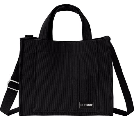 Сумка шоппер HEIKKI Mini (ХЕЙКИ), вельвет, 25x20 см, черный, 272439