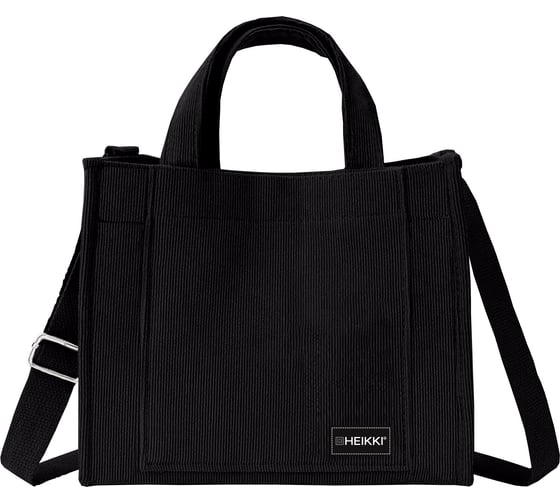 Сумка шоппер HEIKKI Mini (ХЕЙКИ), вельвет, 25x20 см, черный, 272439