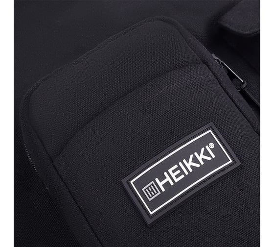 Сумка шоппер HEIKKI Equip (ХЕЙКИ), канвас, карманы, 40x35 см, черный, 272441