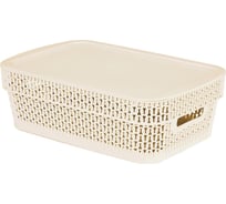Прямоугольная корзина Branq Ajur 3л с крышкой слоновая кость BQ4111СЛК