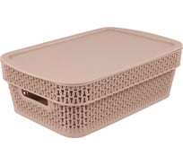 Прямоугольная корзина Branq Ajur 3л с крышкой кофейный BQ4111КФ